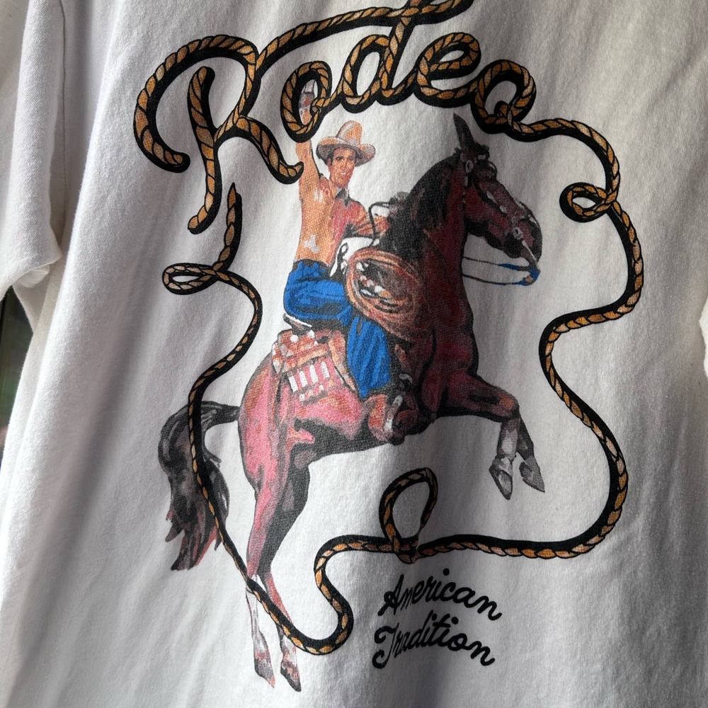 Rodeo Quincy XL western horse rodeo Graphic tee shirt Americans cowboy country - Picture 2 of 5